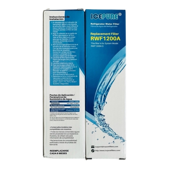 Lot of 2x ICEPURE Refrigerator Water Filter RWF1200A NIB - Picture 2 of 3